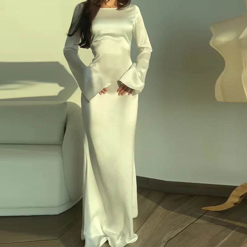 Buy Center Women’s Elegant Maxi Dress - Flare Sleeve O-Neck Style - Buy Center UK