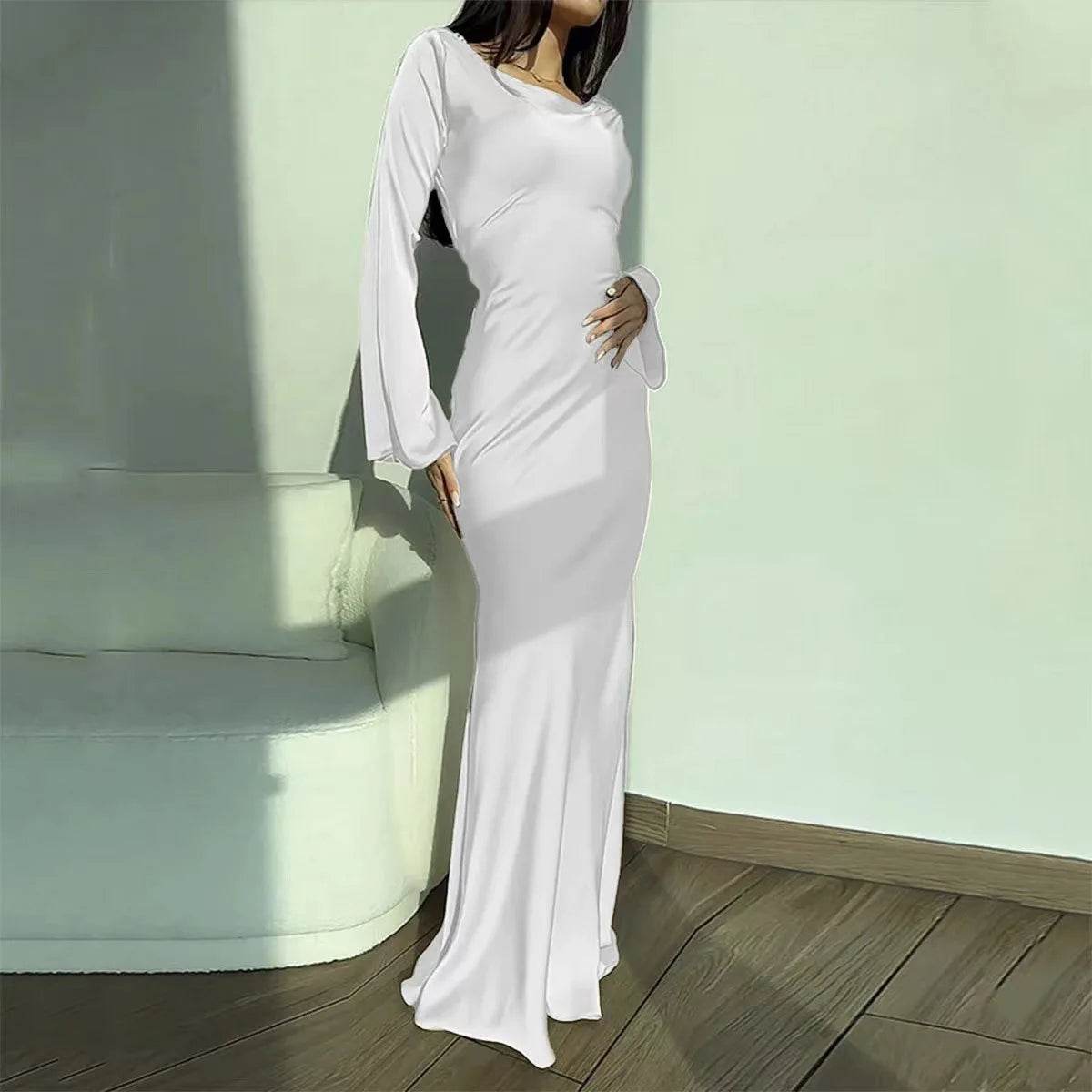 Elegant Women's Maxi Dress - O Neck, Flare Sleeve for Summer - Buy Center UK