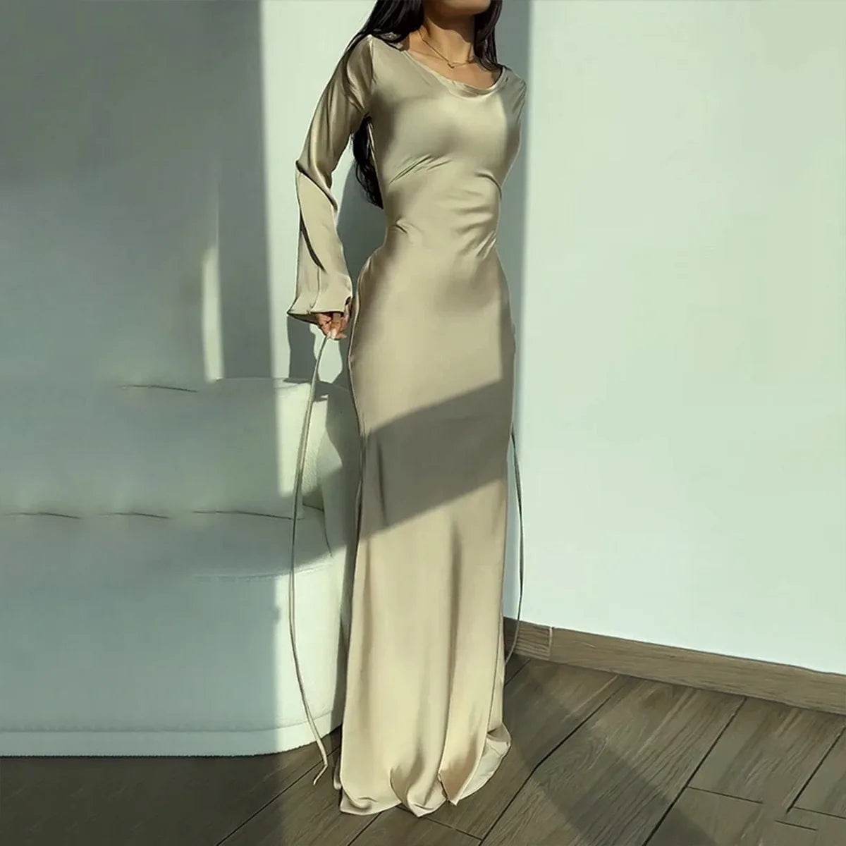 Elegant Women's Maxi Dress - O Neck, Flare Sleeve for Summer - Buy Center UK