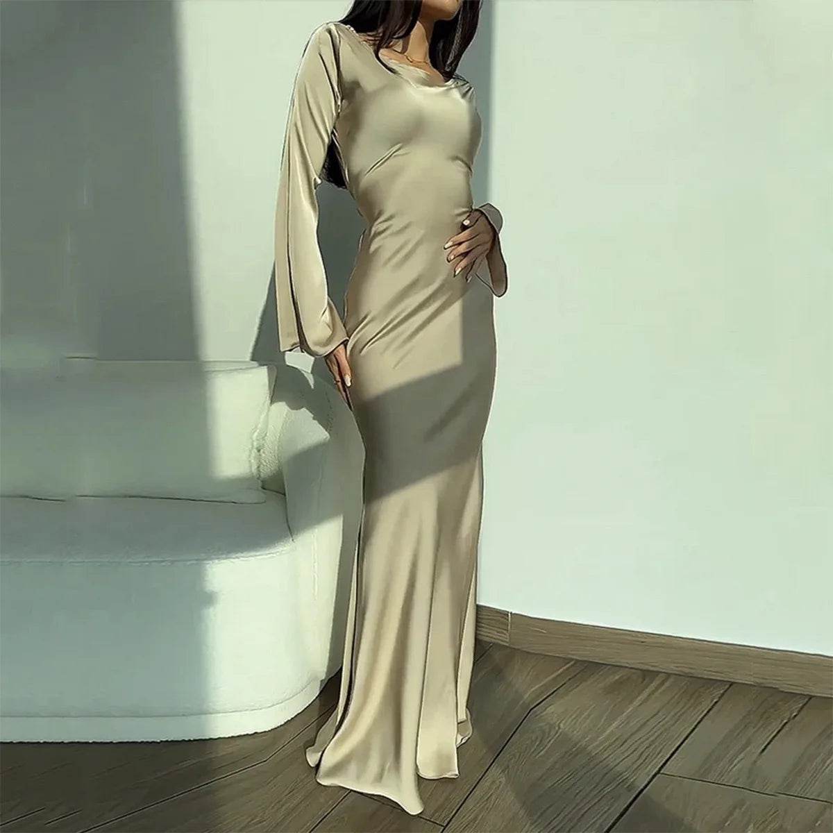 Elegant Women's Maxi Dress - O Neck, Flare Sleeve for Summer - Buy Center UK