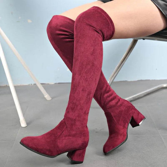 Luxury Suede Over-the-Knee Boots for Women - Stylish & Sexy - Buy Center UK