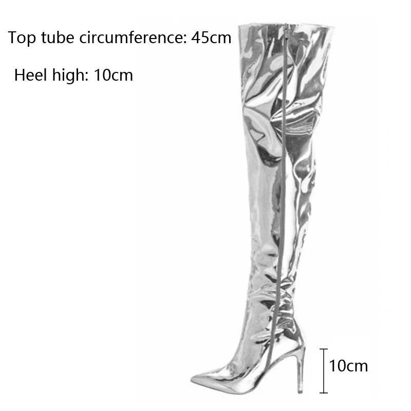 Buy Center Women’s Over the Knee Boots - Punk High Heels & Zipper - Buy Center UK