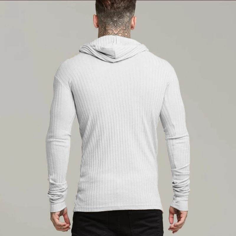 Buy Center Spring Fitness Hooded Sweater - Slim Fit Turtleneck for Men - Buy Center UK