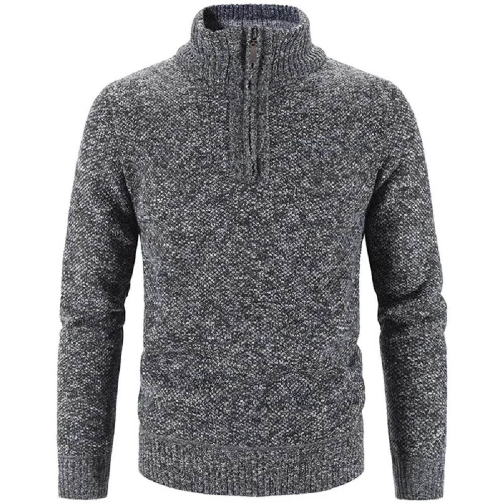 Buy Center Winter Men's Fleece Sweater - Half-Zip Turtleneck Pullover - Buy Center UK
