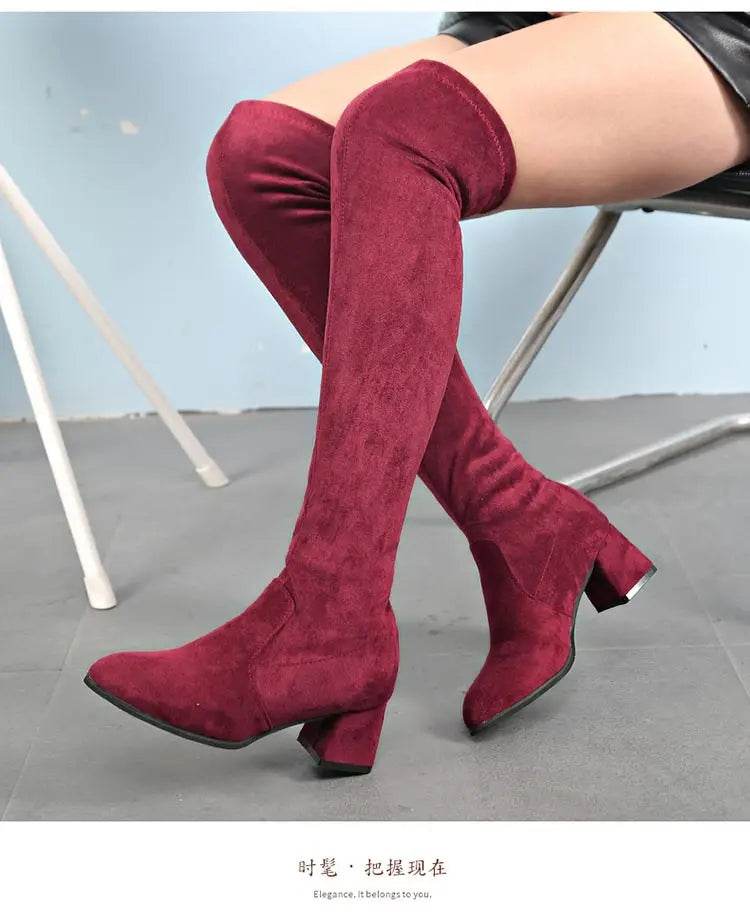 Luxury Suede Over-the-Knee Boots for Women - Stylish & Sexy - Buy Center UK