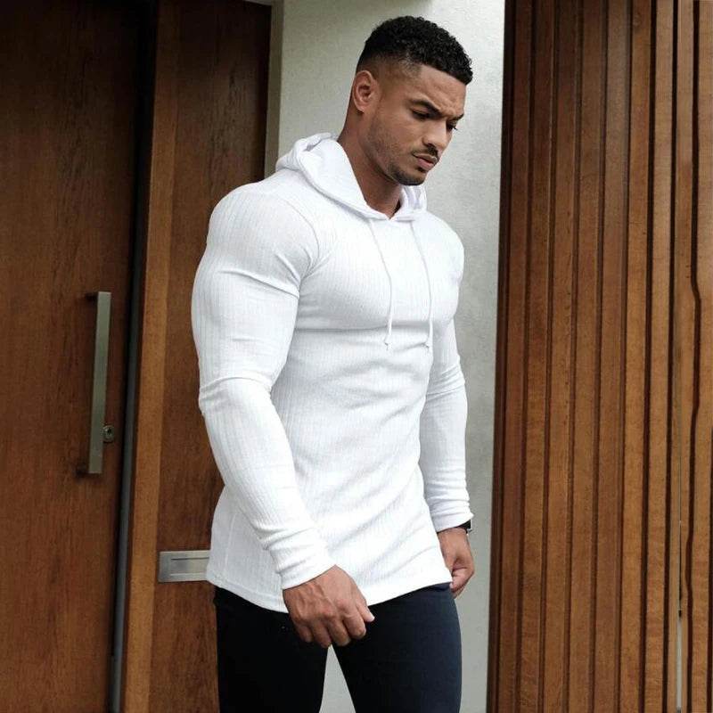 Buy Center Spring Fitness Hooded Sweater - Slim Fit Turtleneck for Men - Buy Center UK