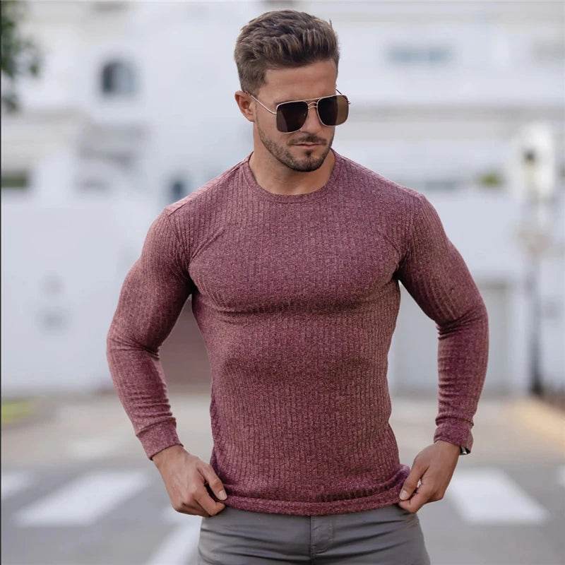 Buy Center Spring Fitness Hooded Sweater - Slim Fit Turtleneck for Men - Buy Center UK