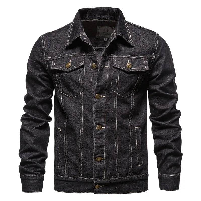 Buy Center Men's Oversized Denim Jacket - Casual & Motorcycle Style - Buy Center UK