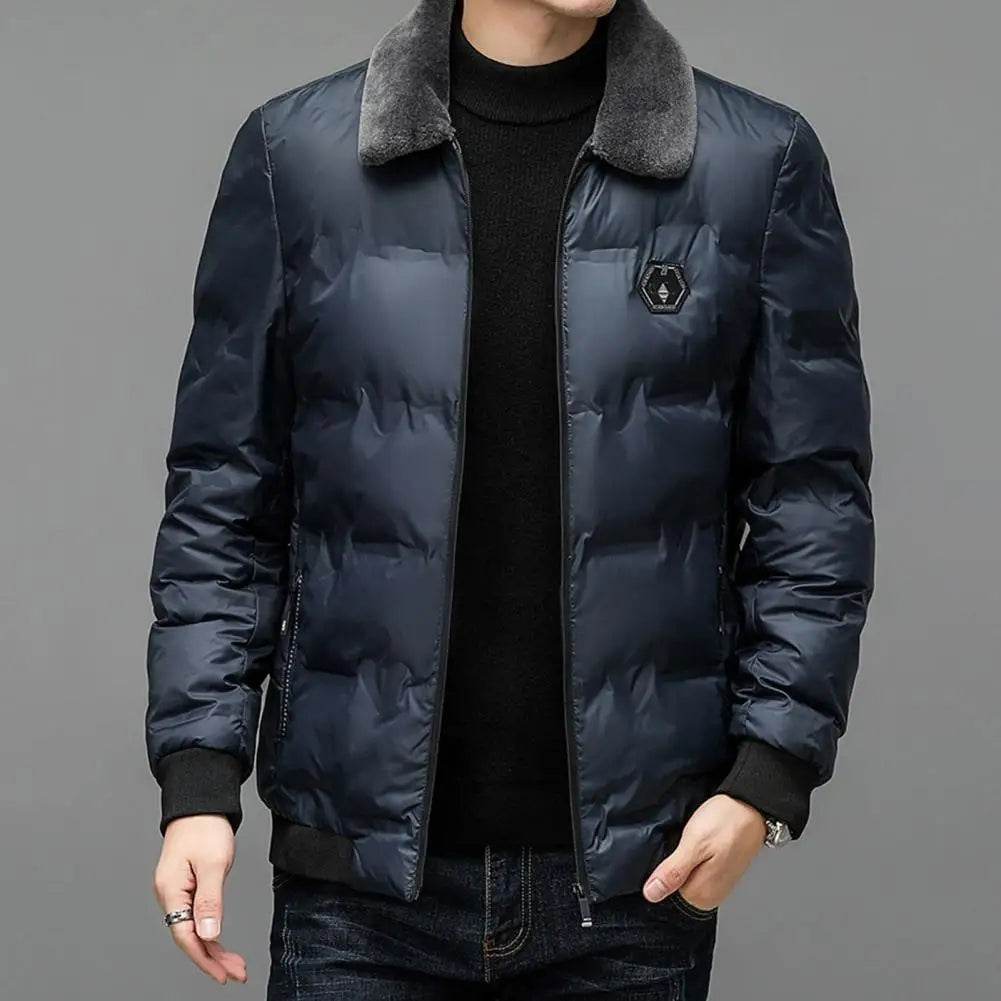 Buy Center Men’s Thickened Down Coat - Windproof, Faux Fur Lapel - Buy Center UK