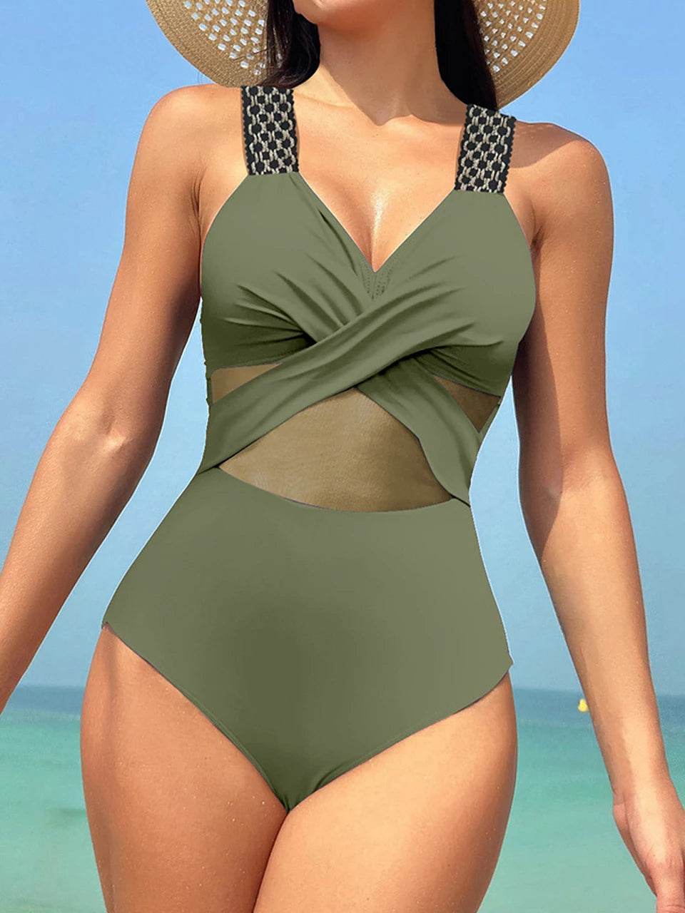 Buy Center 2024 Plain Ruched One-Piece Swimsuit for Women - Buy Center UK