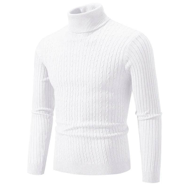 Slim Fit Turtleneck Sweater for Men - Stylish Autumn Winter Wear - Buy Center UK