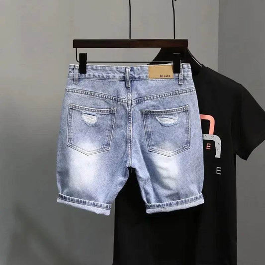 Buy Center Trendy Denim Shorts for Men - Korean Hip Hop Style - Buy Center UK