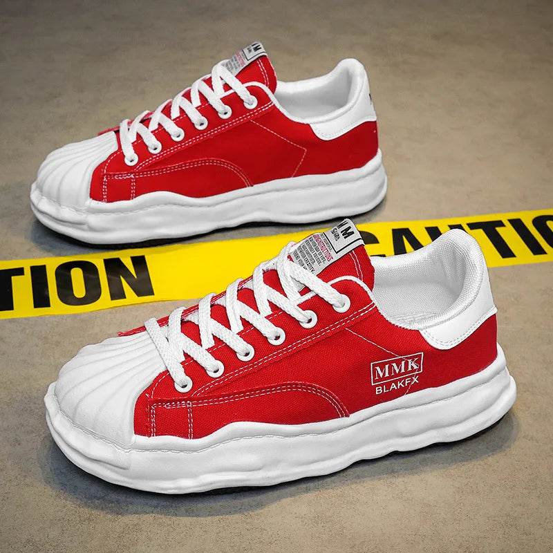 Buy Center Thick Soled Canvas Sneakers - Stylish Low Cut for Spring/Summer - Buy Center UK