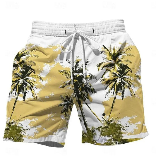 Buy Center Men's Oversized Drawstring Shorts - Quick Dry, Coconut Print - Buy Center UK
