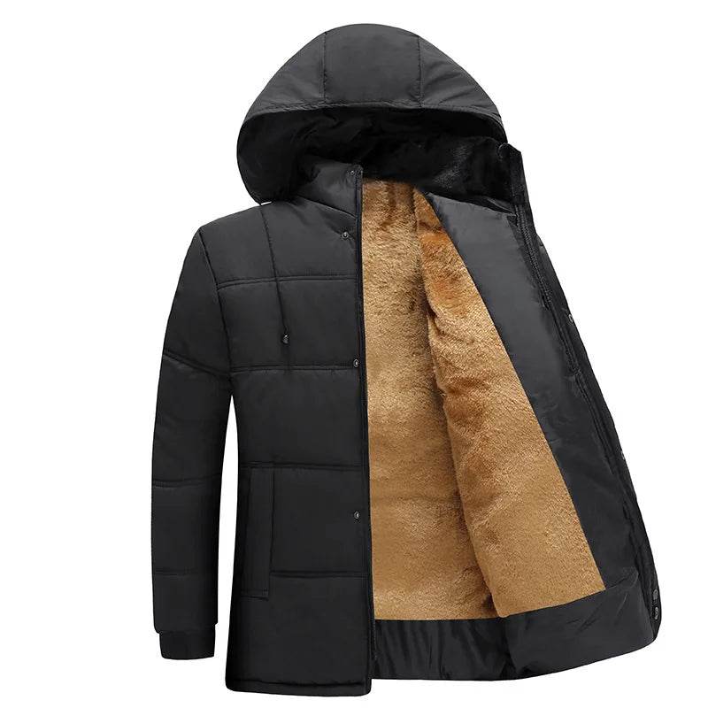 Buy Center Men's Black Cotton Jacket - Warm & Casual Hooded Wear - Buy Center UK