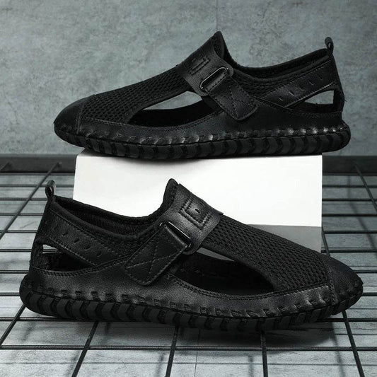 Buy Center Genuine Leather Men’s Sandals - Casual Summer Beach Shoes - Buy Center UK