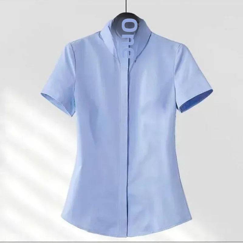Buy Center Women's Short Sleeve Black Blouse - High Elasticity, Casual Style - Buy Center UK