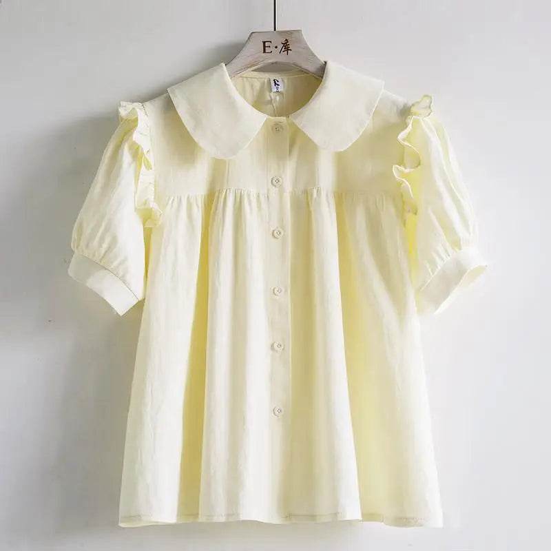 Buy Center Blue Peter Pan Collar Blouse - Lightweight Spring Top - Buy Center UK
