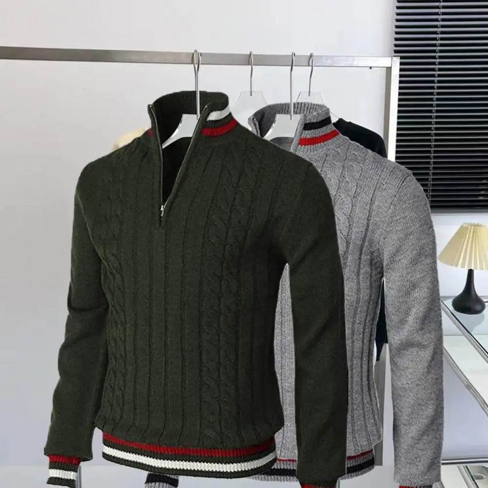 Buy Center Turtleneck Pullover Sweater - Patchwork Color Twist Design - Buy Center UK