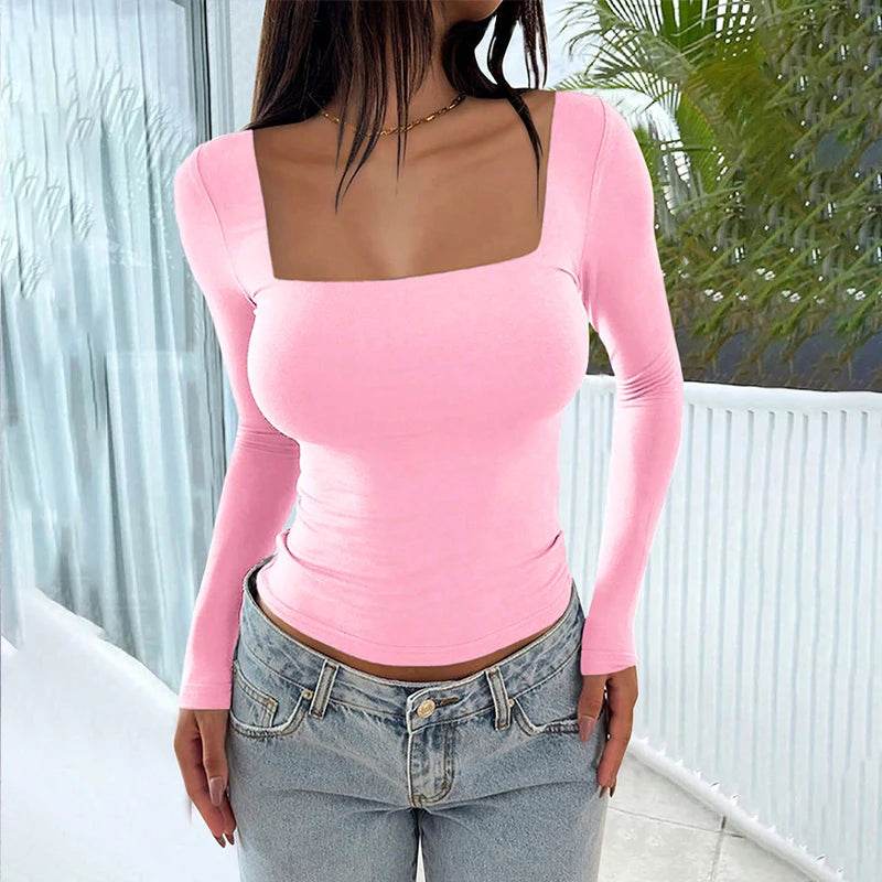 Buy Center Women’s Autumn T-Shirt - Elegant Long Sleeve Slim Fit - Buy Center UK