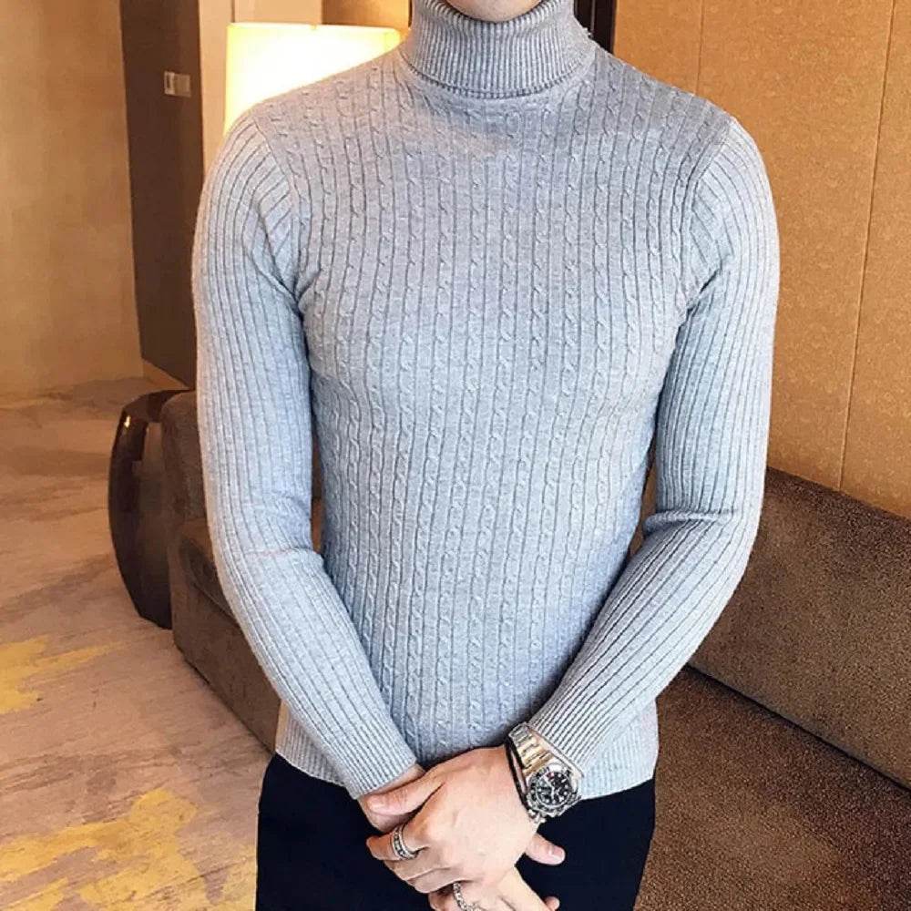 Buy Center Men's Turtleneck Pullover Sweater - Warm Slim Fit Design - Buy Center UK