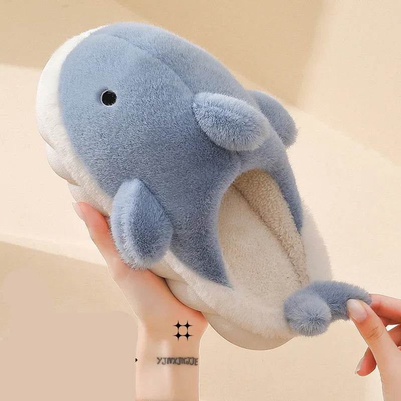 Buy Center Funny Shark Cotton Slippers - Warm Plush Non-Slip Design - Buy Center UK