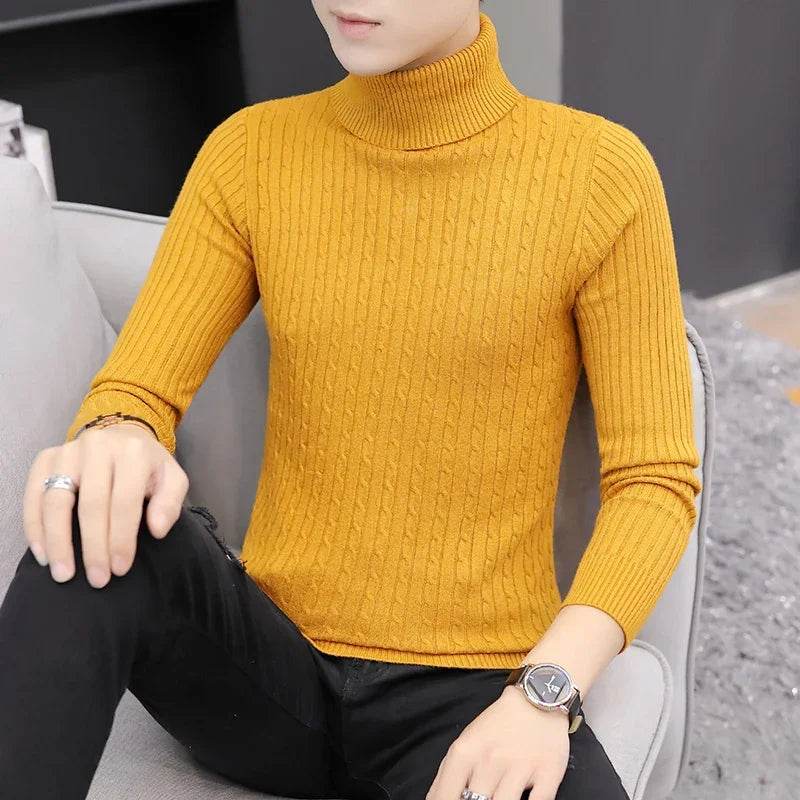 Buy Center Korean Slim Turtleneck Sweater - Warm Knit for Men - Buy Center UK