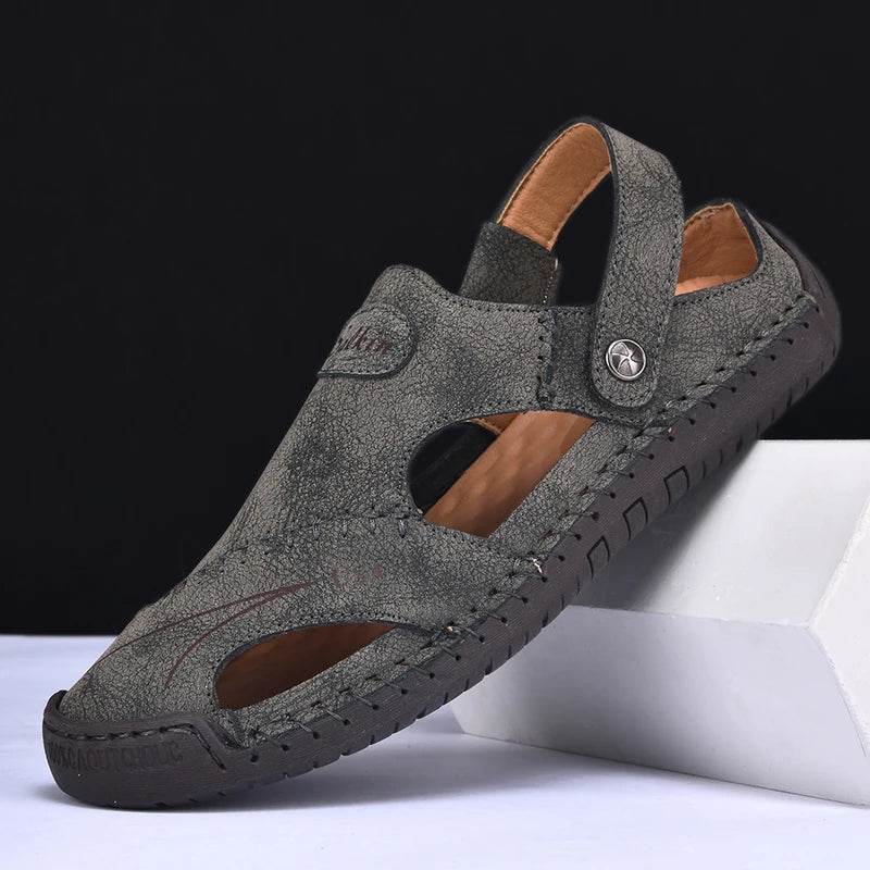 Buy Center Men’s Handmade Summer Sandals - Breathable Leather, Casual Style - Buy Center UK