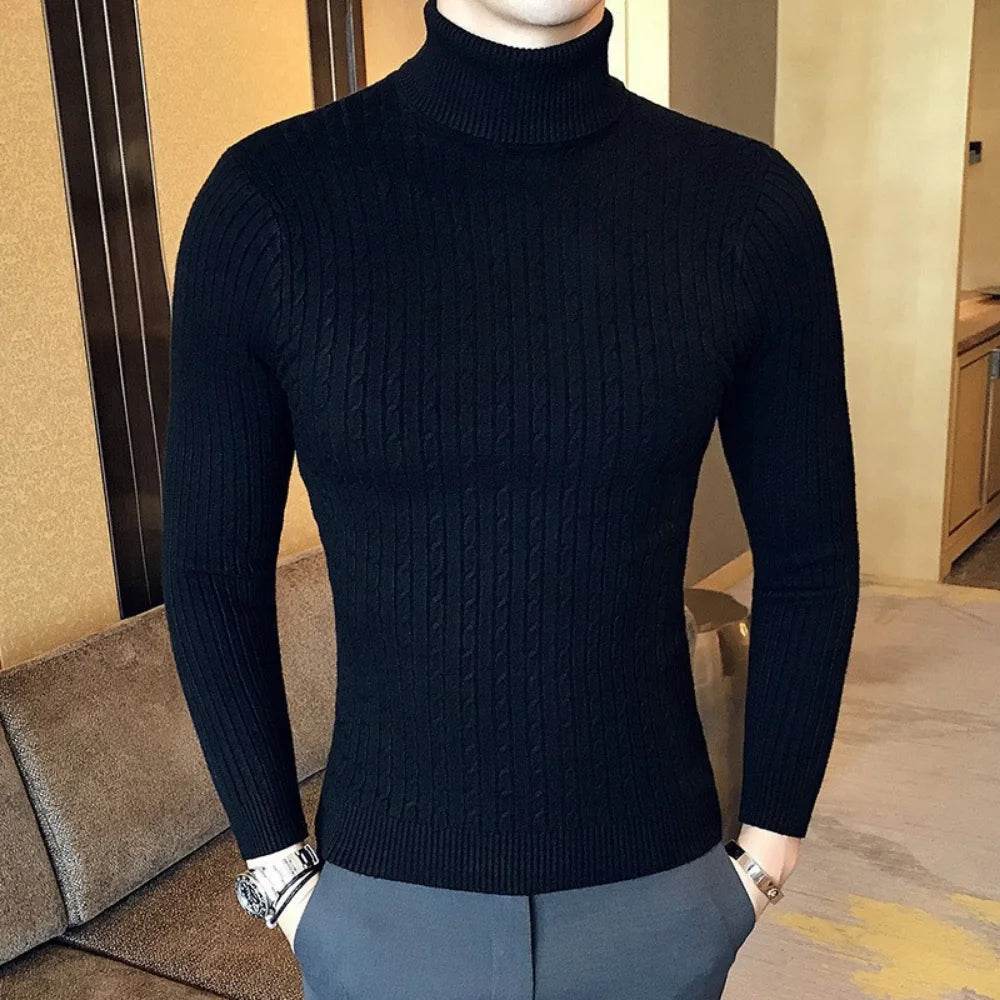 Buy Center Men's Turtleneck Pullover Sweater - Warm Slim Fit Design - Buy Center UK