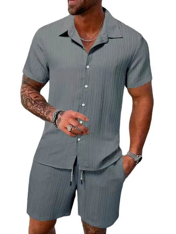 Buy Center Men's Polo Sports Suit - Casual Drawstring Shorts Set - Buy Center UK