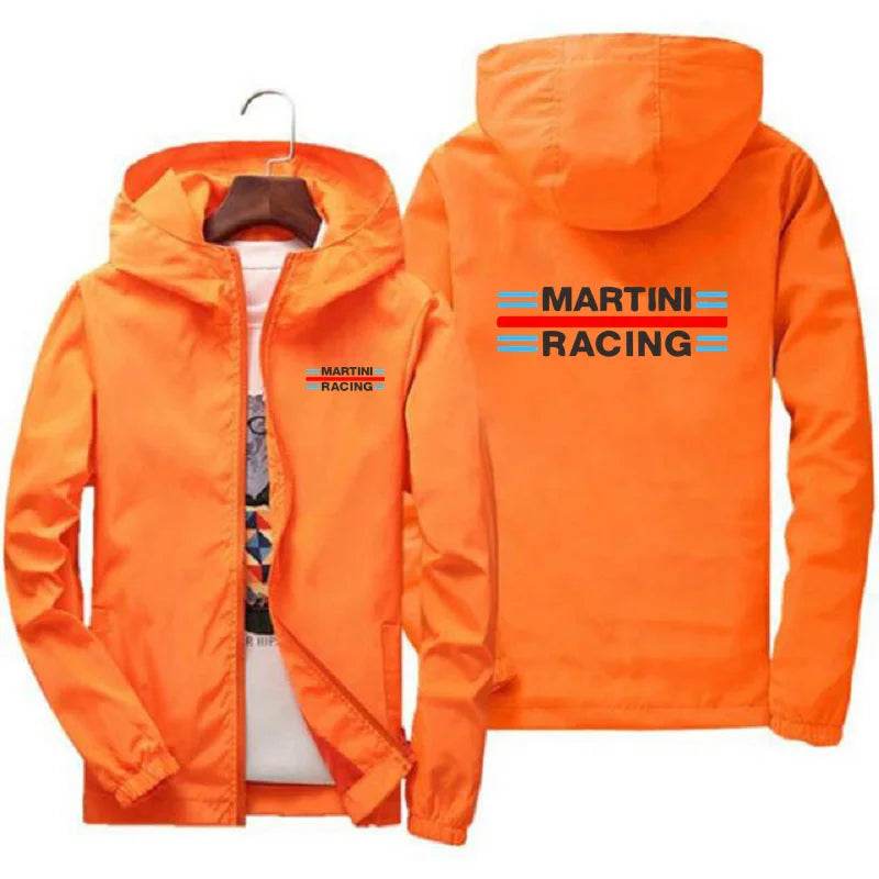 Martini Racing Men's Windbreaker Jacket - Lightweight, Zippered, Hooded - Buy Center UK