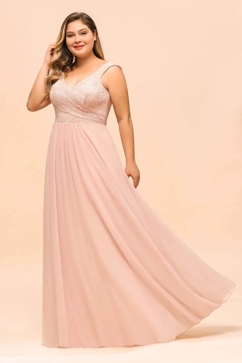 BABYONLINE Navy Blue Lace Plus-Size Bridesmaid Dress - Elegant A-Line - Buy Center UK