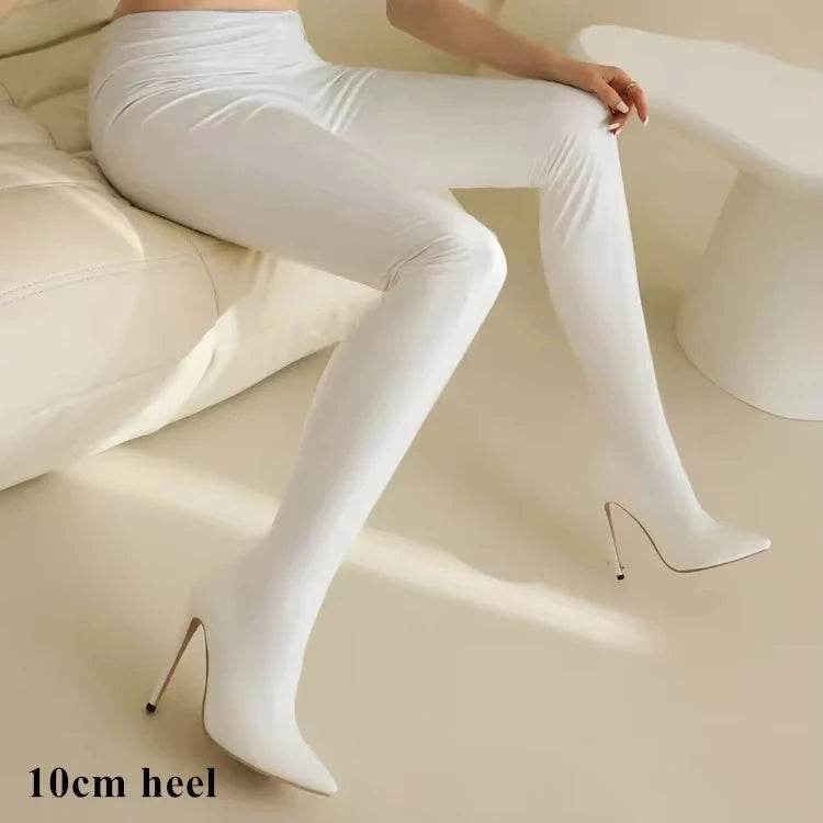 Sgesvier Sexy Stiletto Patent Leather Boots - Thin High Heels - Buy Center UK