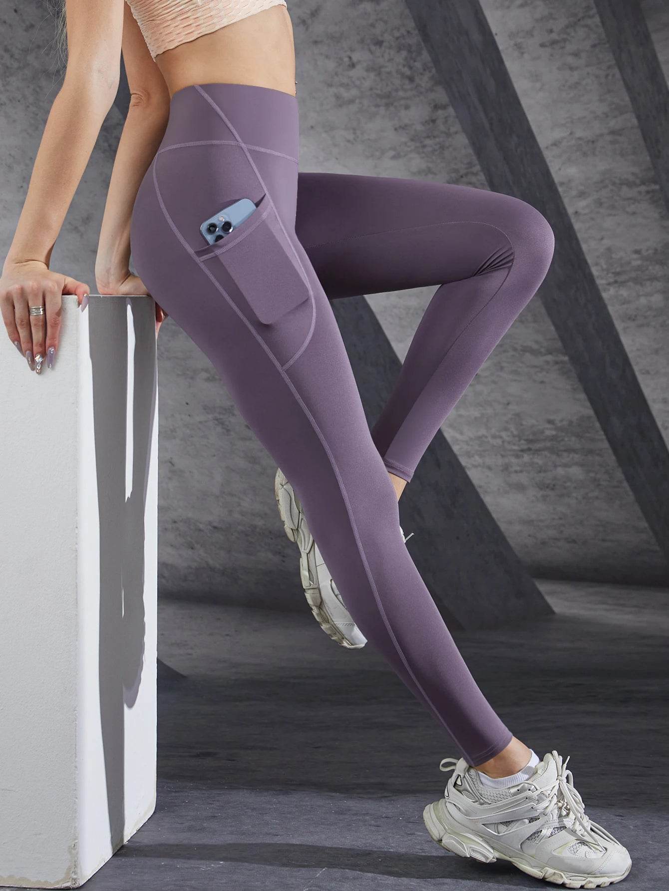 Buy Center Women's High Waist Yoga Leggings - Tummy Control with Pockets - Buy Center UK