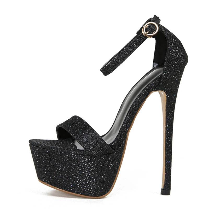 Liyke Sequined Platform Sandals - Sexy Open Toe High Heels Women - Buy Center UK