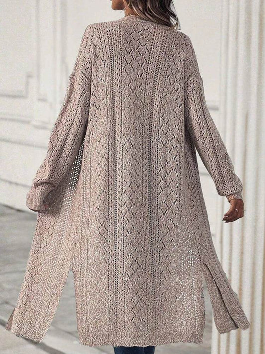 Buy Center Women's Hollow Out Cardigan Sweater - Elegant Loose Fit - Buy Center UK