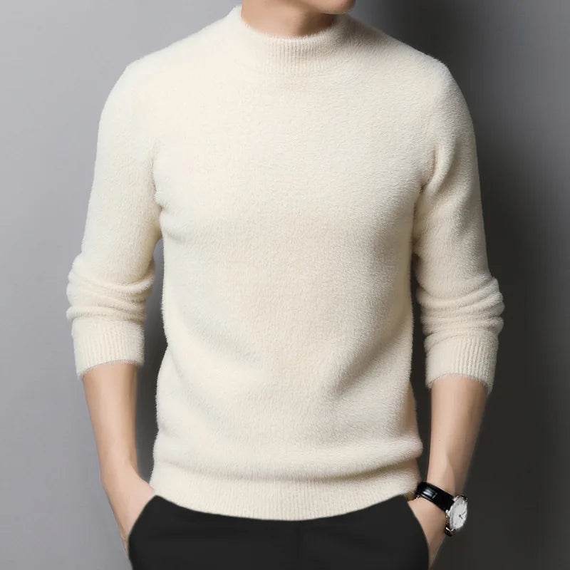 Buy Center Men's Imitation Mink Cashmere Turtleneck Pullover Sweater - Buy Center UK