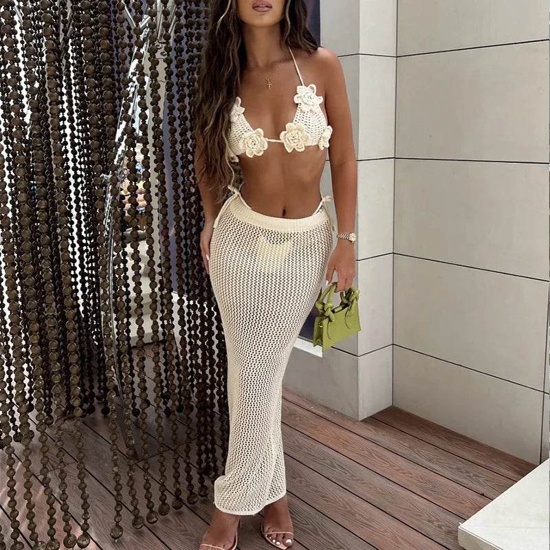 Buy Center Sexy Vest Long Skirt Set - Backless Top & Flattering Fit - Buy Center UK