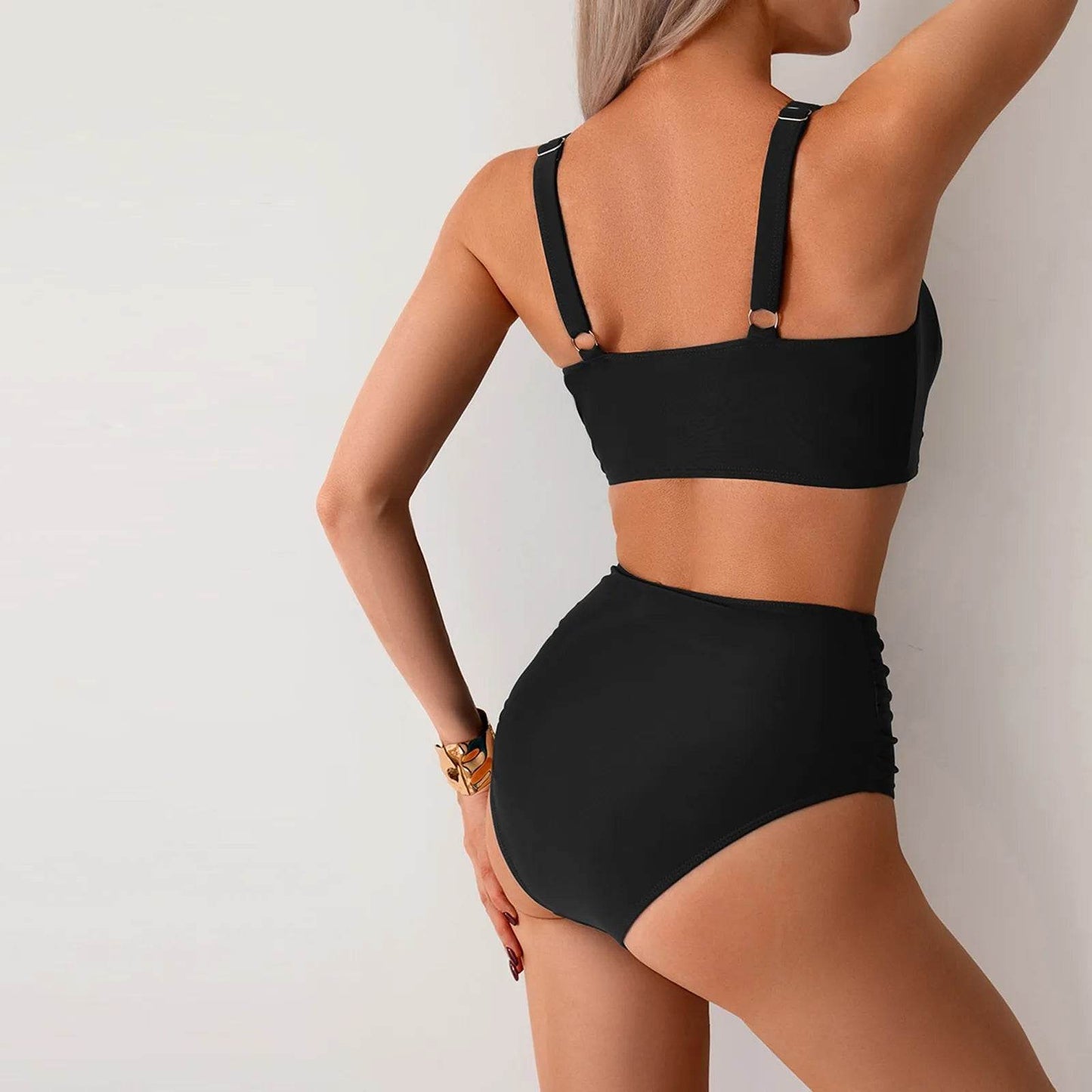 Y2K Vintage Bikini Set - Stylish Two-Piece Deep V-Neck Swimsuit - Buy Center UK
