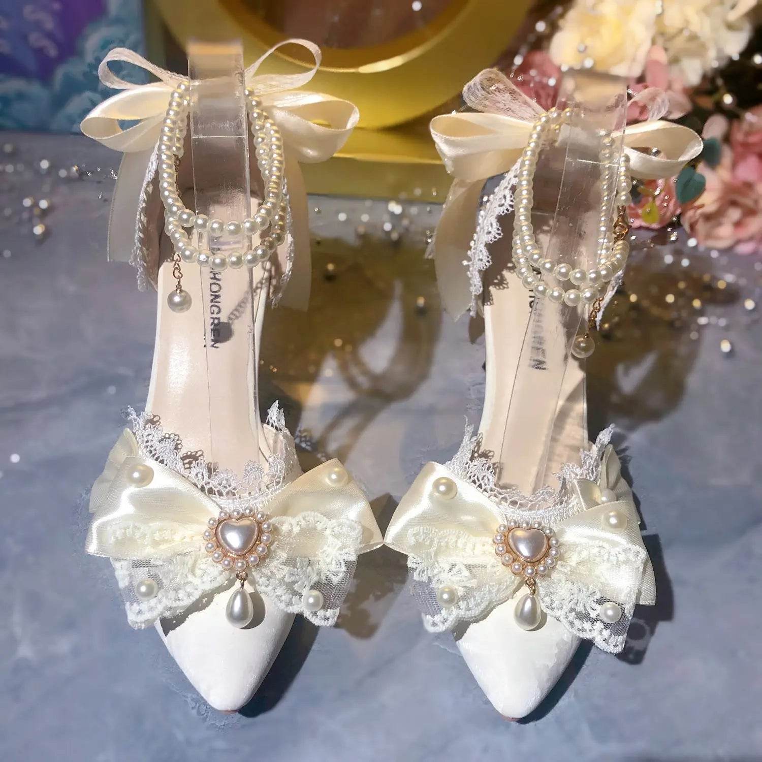 Buy Center Luxury White Bridal Mary Jane Shoes - Elegant Heels for Women - Buy Center UK