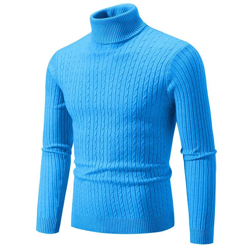 Slim Fit Turtleneck Sweater for Men - Stylish Autumn Winter Wear - Buy Center UK