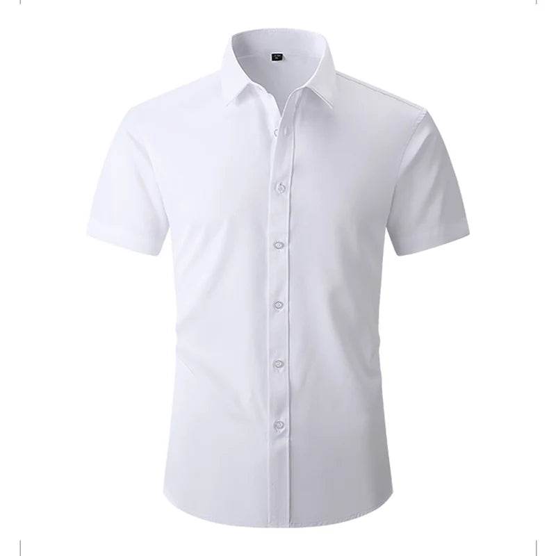 Buy Center Men's Casual Short Sleeve Shirts - Solid White & Black - Buy Center UK