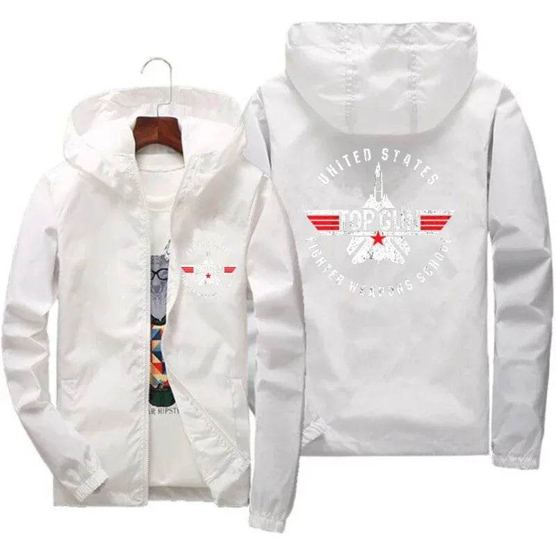 Buy Center Top Gun Fighter Pilot Windbreaker Jacket - Slim Fit Hoodie - Buy Center UK