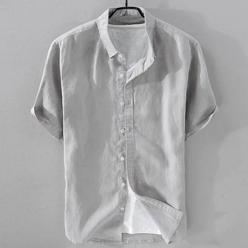 Buy Center Men's Casual Linen Short Sleeve Shirt - Breathable Summer Wear - Buy Center UK