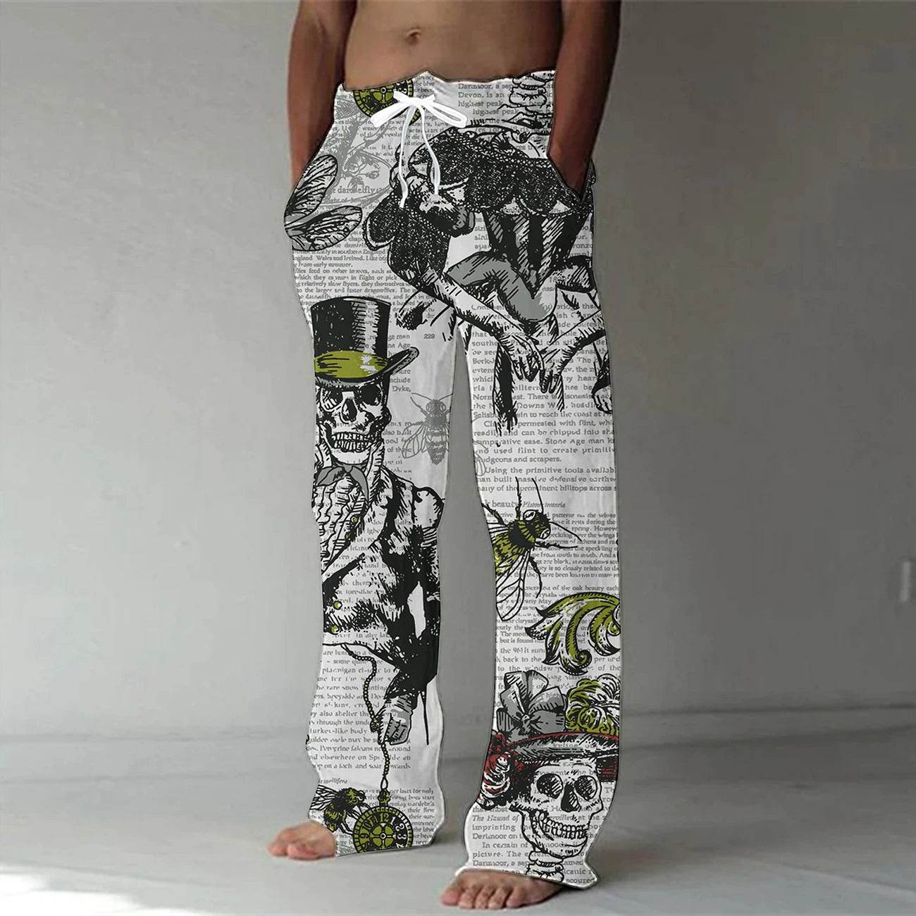 Fashion 3D Skull Men's Bamboo Fiber Pants - Quick-Drying Leisure Trousers - Buy Center UK