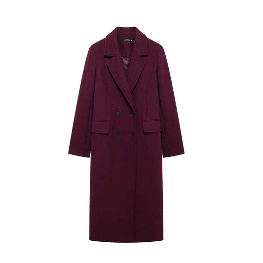 Buy Center Women's Long Double-Breasted Coat - Windproof & Chic - Buy Center UK