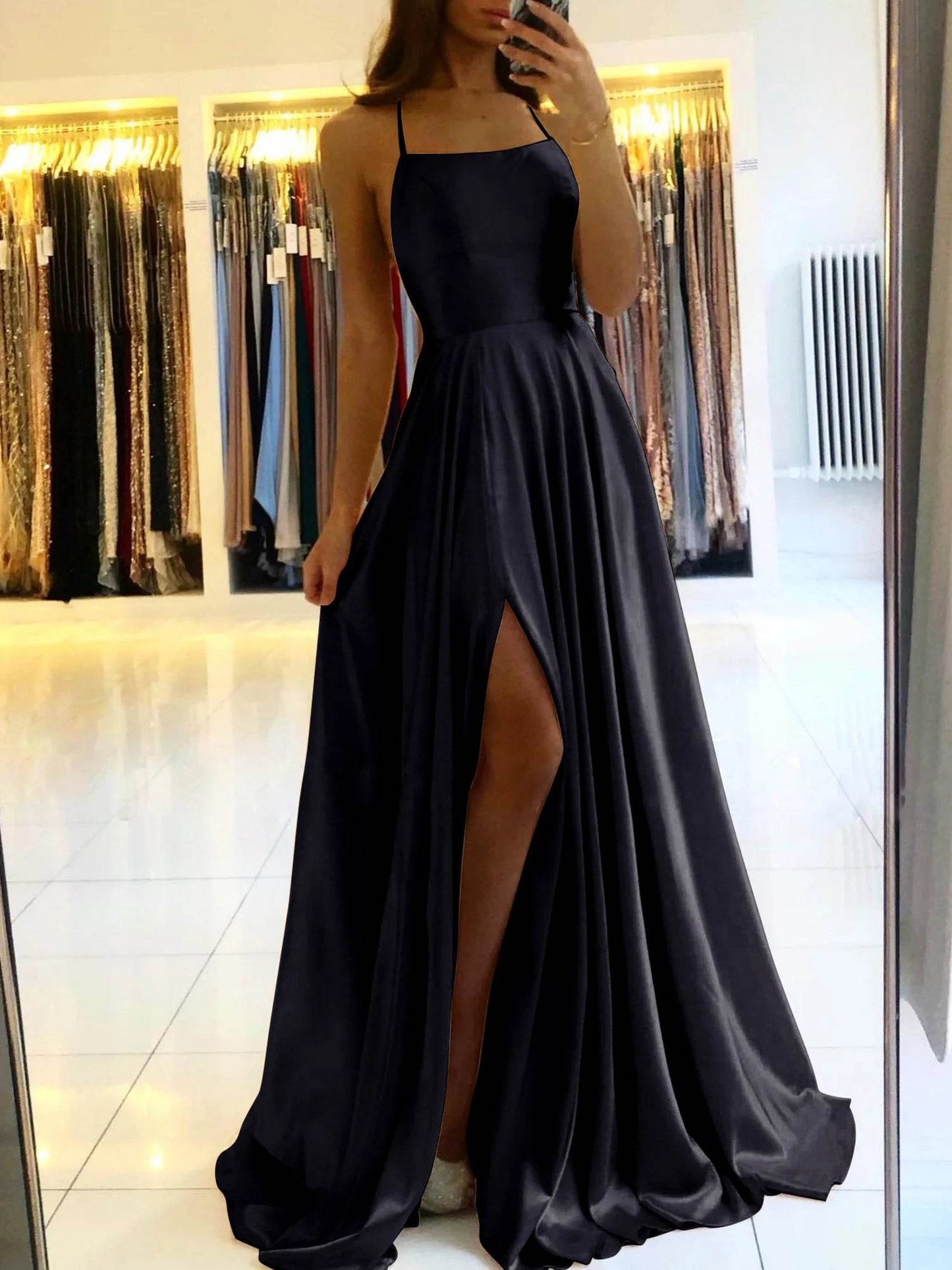 Elegant Burgundy Prom Dress 2024 - Backless Satin Maxi Gown - Buy Center UK