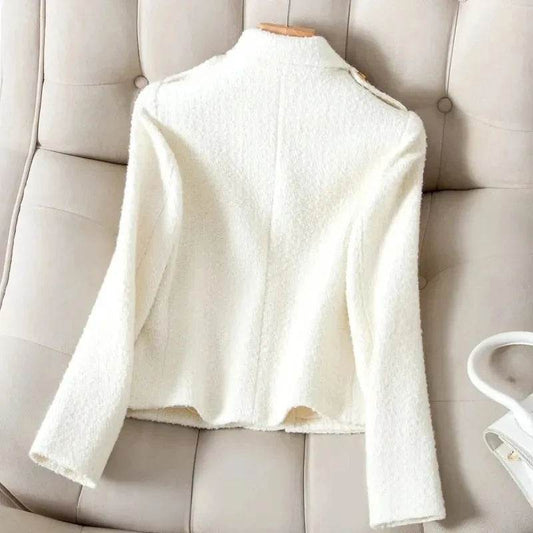 Buy Center Fashion White Blazer - Short Tweed Jacket for Women - Buy Center UK