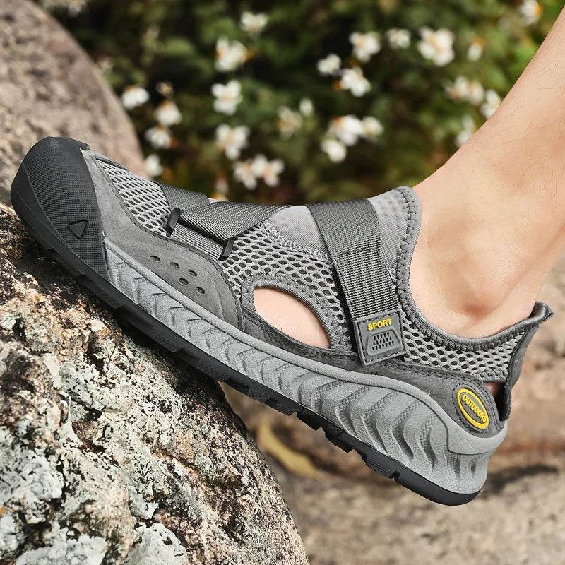 Buy Center Men's Genuine Leather Sandals - Casual Outdoor Beach Shoes - Buy Center UK