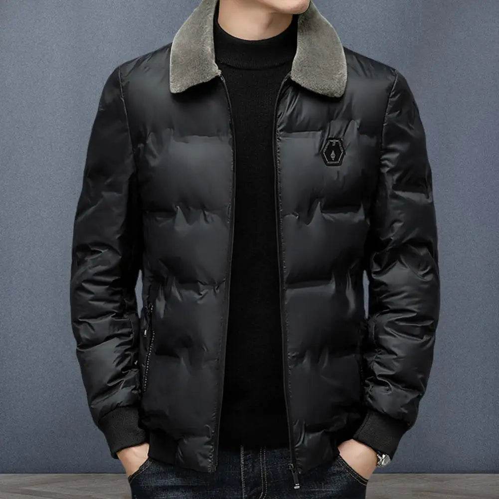 Buy Center Men’s Thickened Down Coat - Windproof, Faux Fur Lapel - Buy Center UK